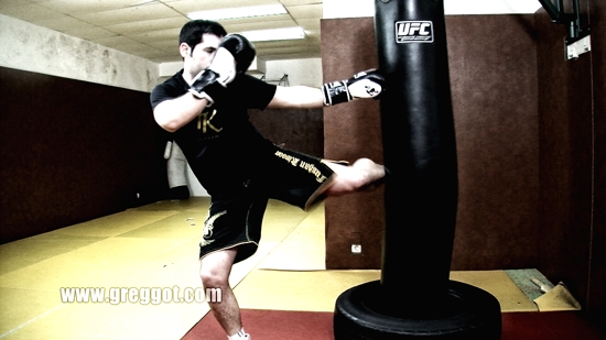 Low kick - coup de pied circulaire bas